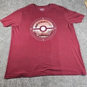 Pokemon GO Fest 2023 T-Shirt Men 4XL Burgundy Rayquaza Graphic Tee
